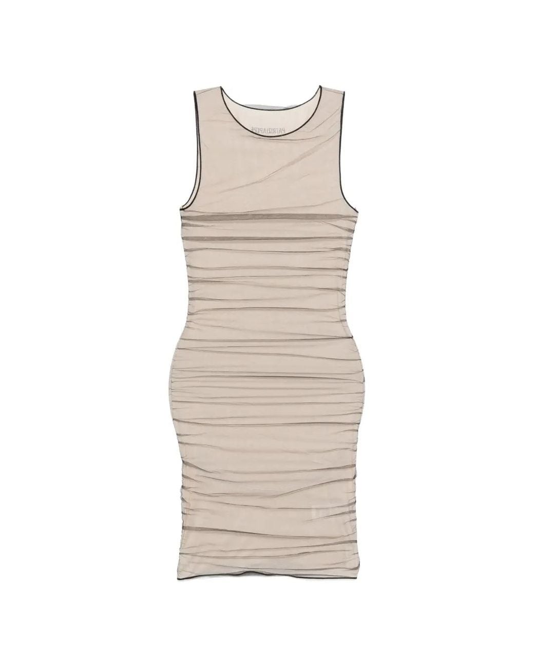 Patrizia Pepe Natural Tulle Fitted Mini Dress