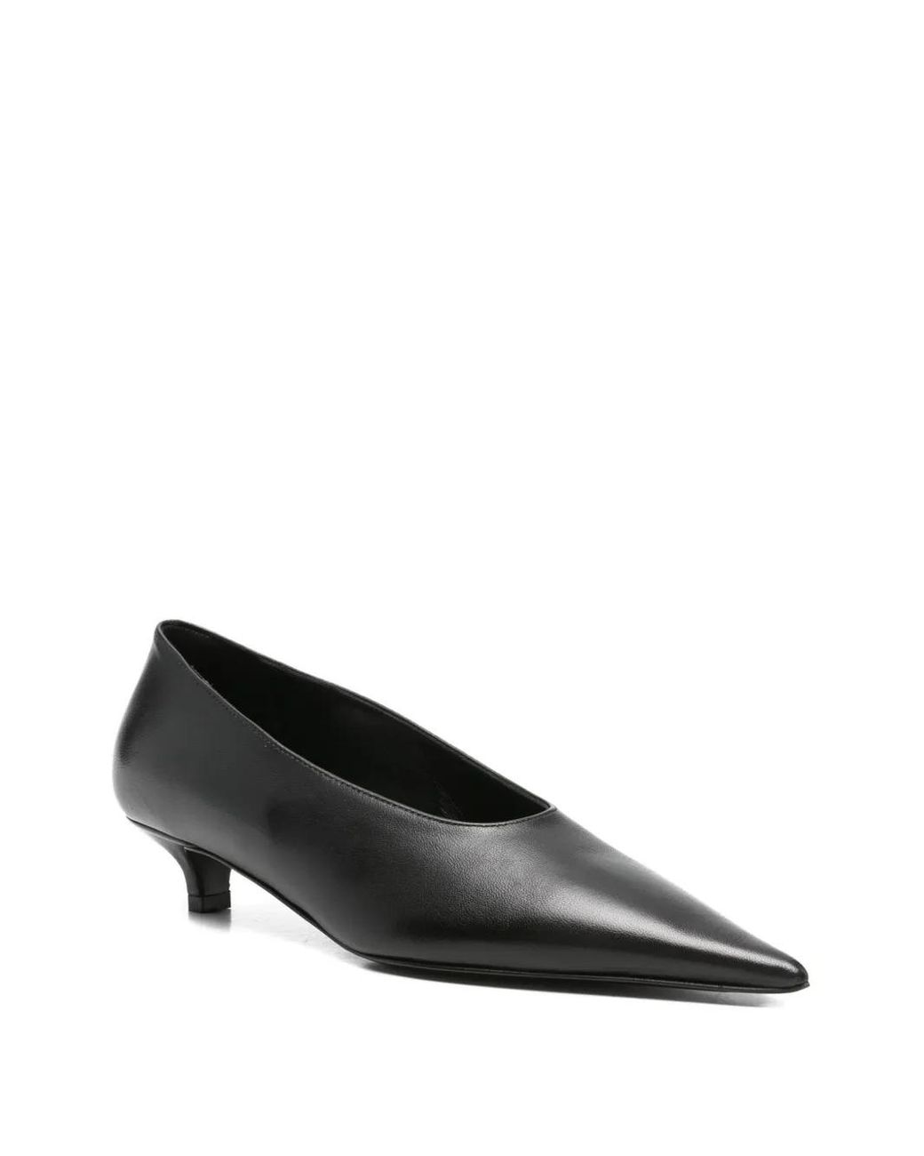 Totême Black Sharp Nappa Kitten Pumps