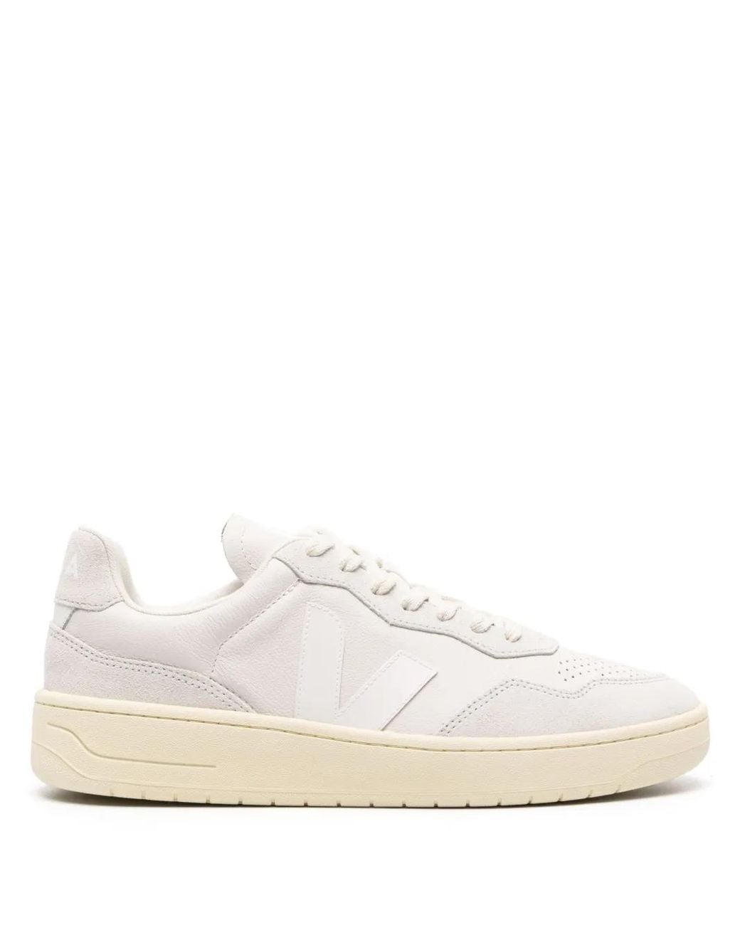 Veja White V-90 Leather Sneakers for men
