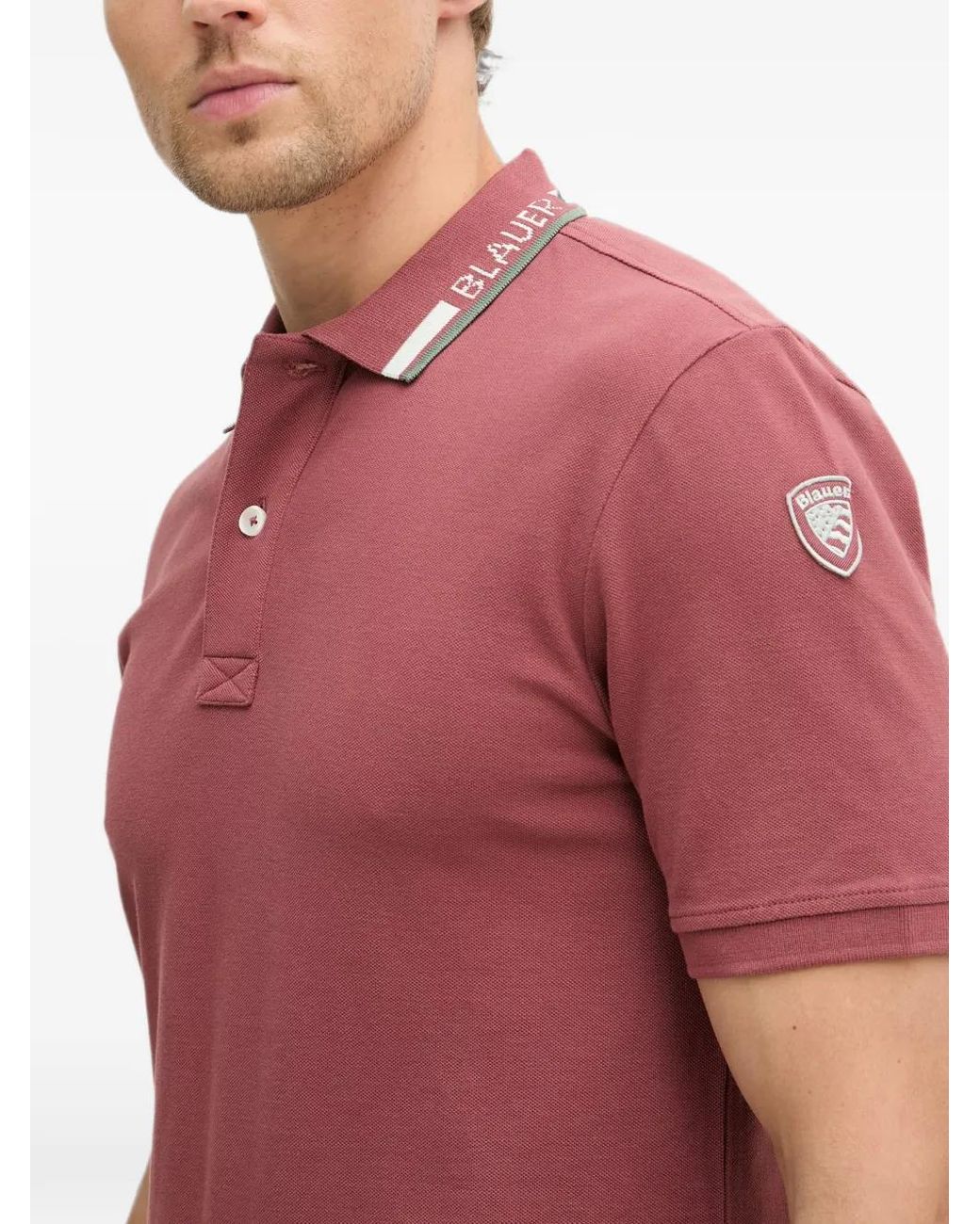 Blauer Ransom Poloshirt Mit Logo-Patch in Red für Herren