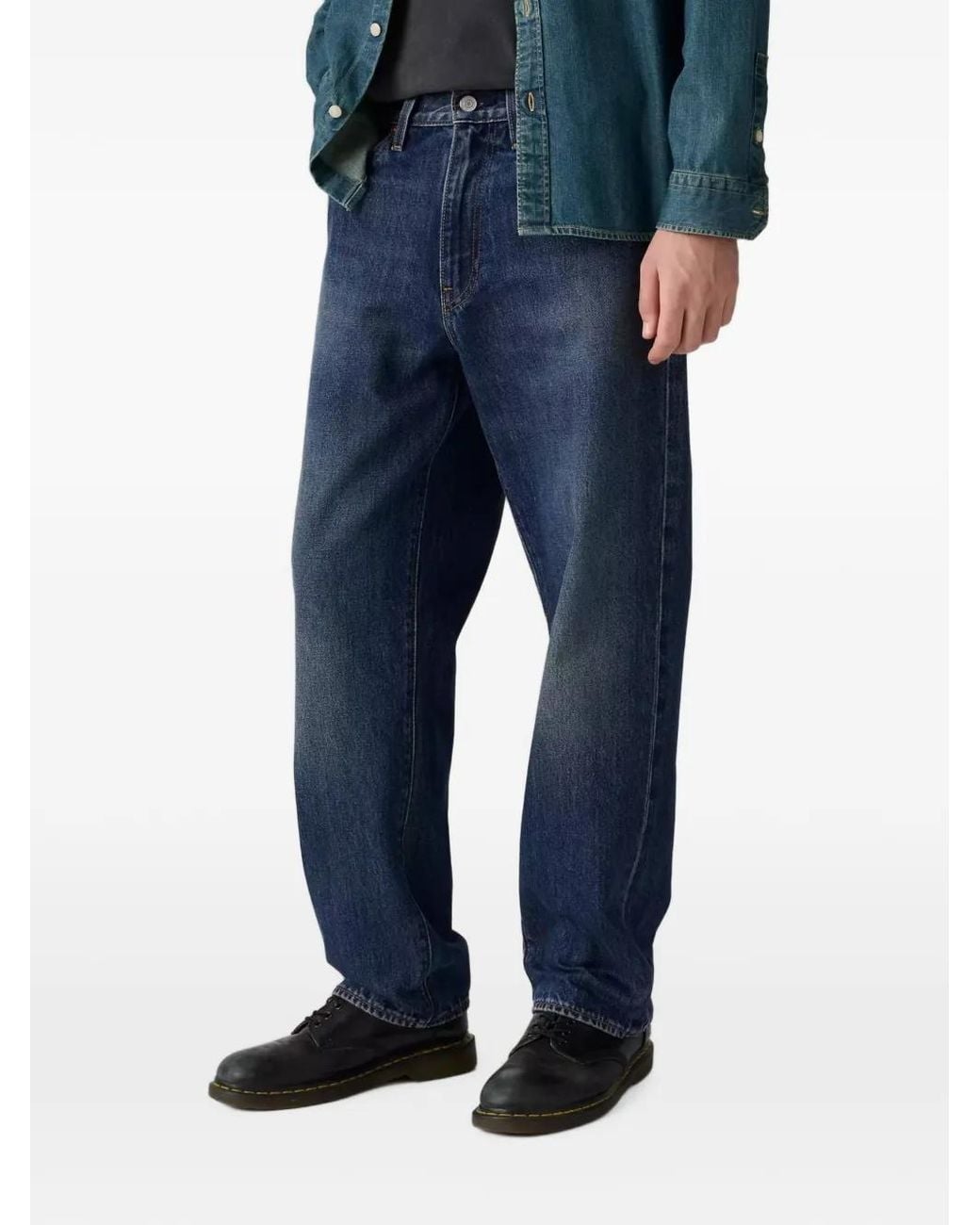 Levi's Blue 568 Straight-Leg Jeans for men