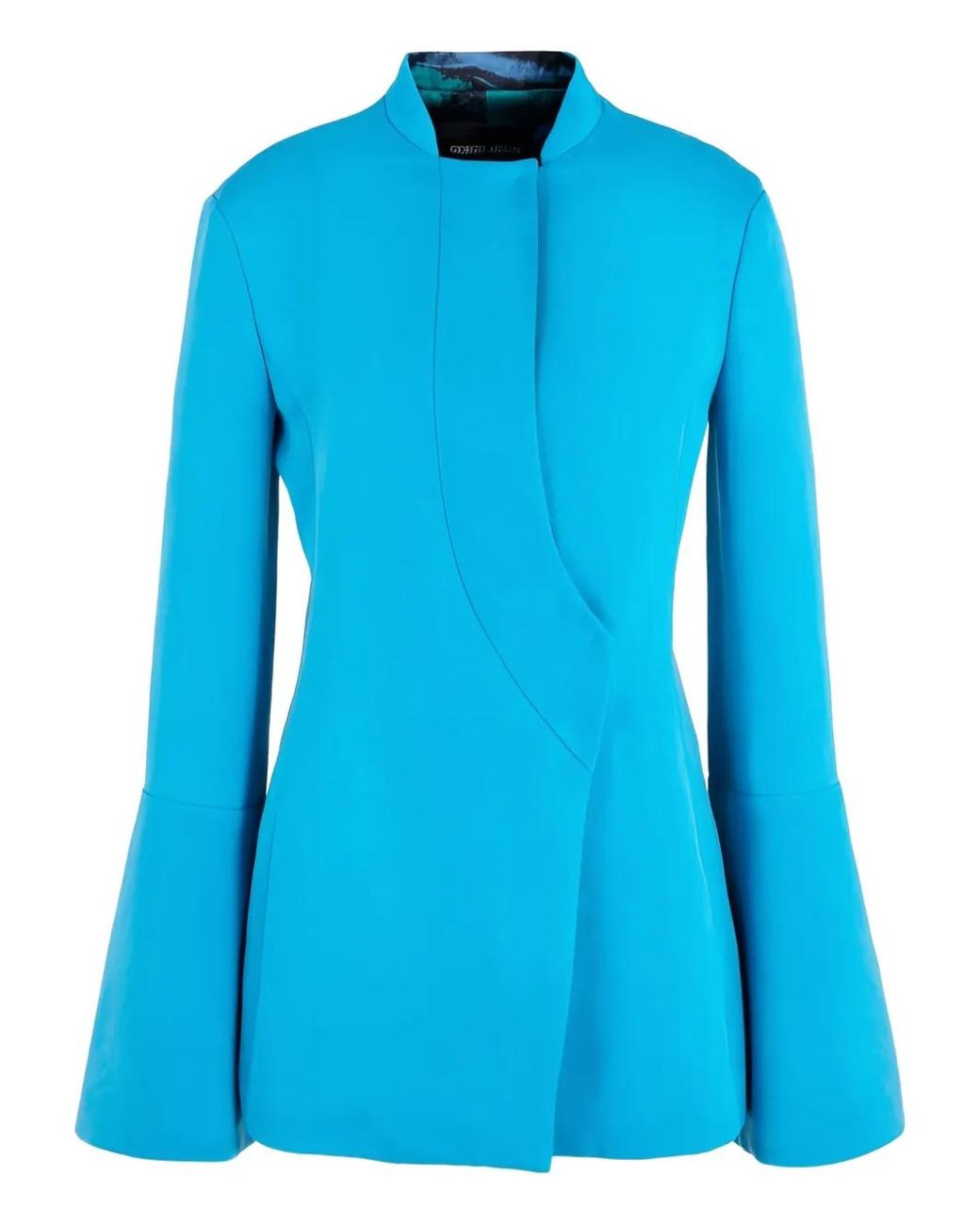 Giorgio Armani Blue Flared-Sleeve Fitted Jacket
