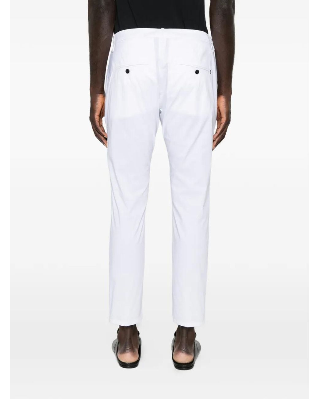 Dondup White Front-Pocket Trousers for men