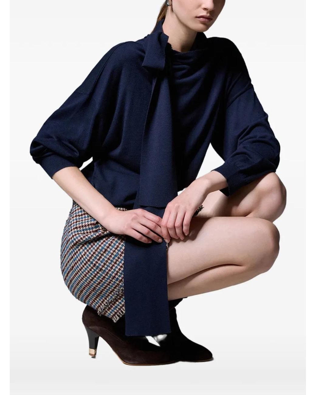 Liu Jo Blue Pull À Logo Strassé
