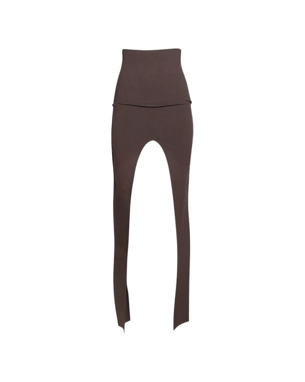 Rick Owens Brown Fitted Slit Skirt
