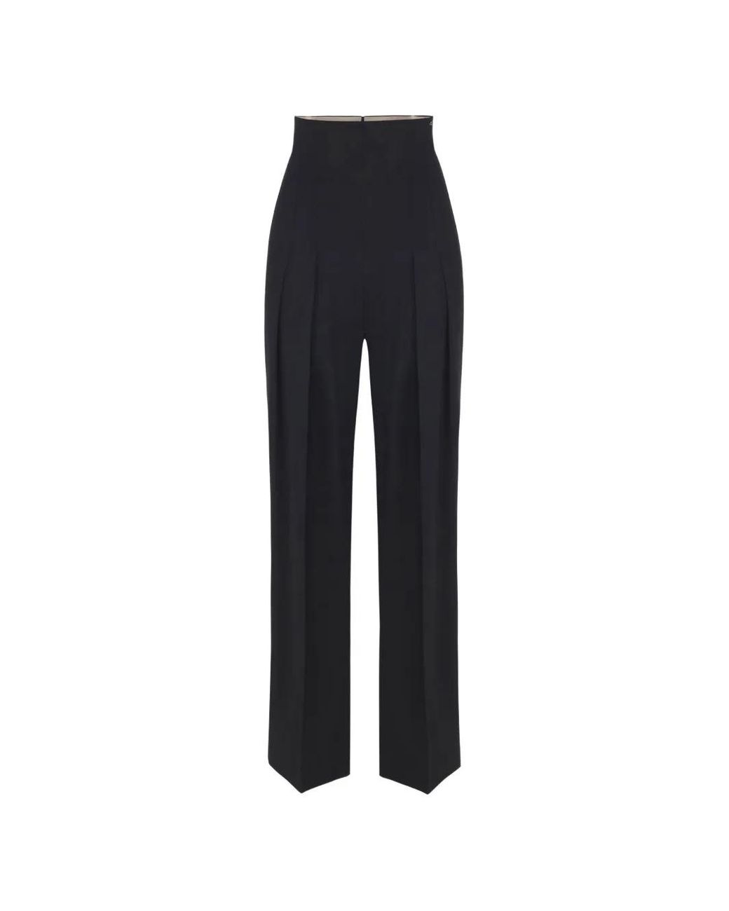 Elisabetta Franchi Blue Flowing Gabardine Trousers