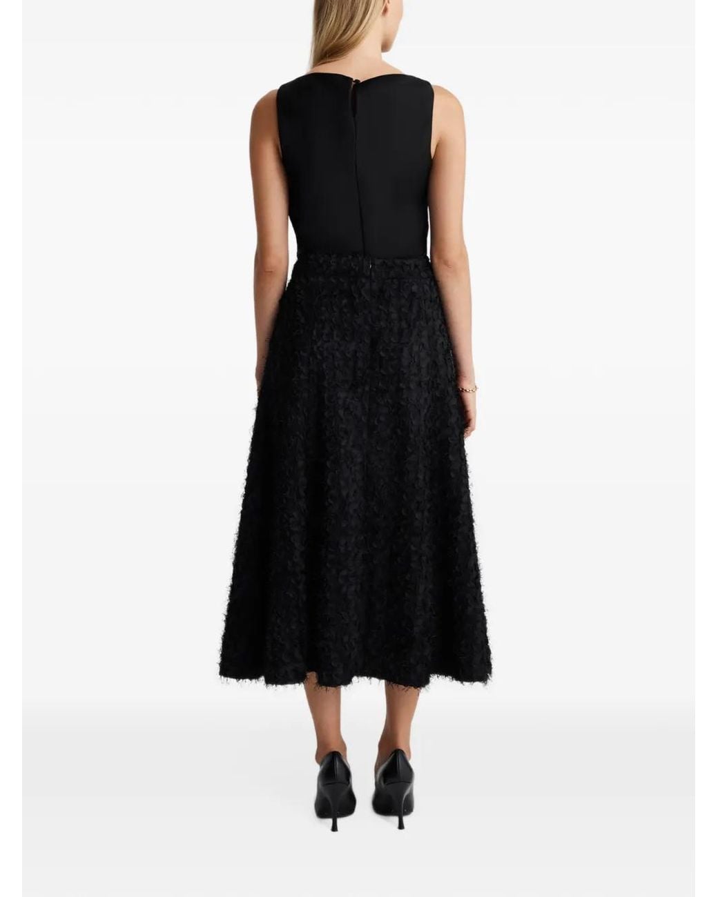 Anna Quan Black Vanta Textured Flared Skirt
