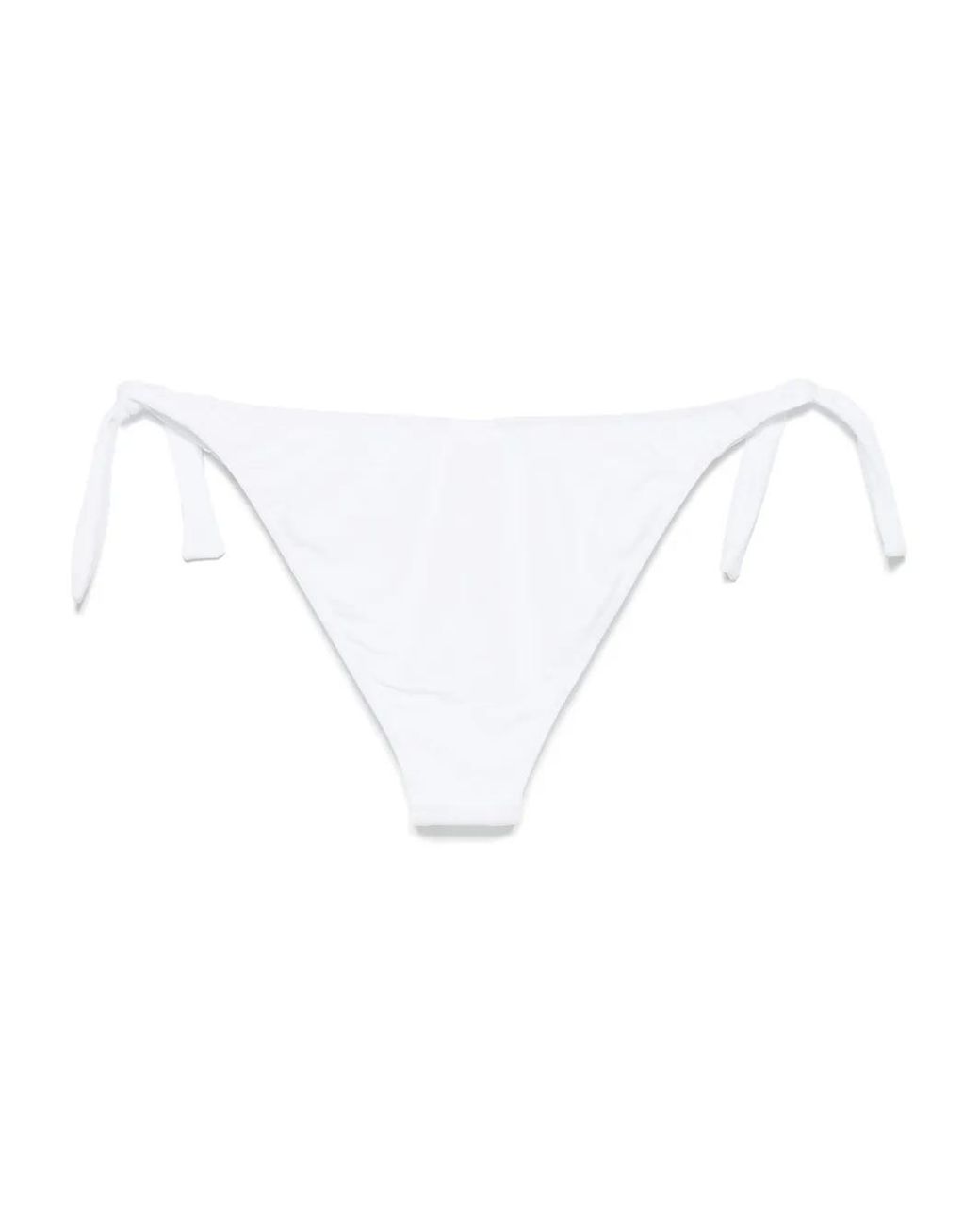 Moschino White Rubber Logo Bikini Bottoms