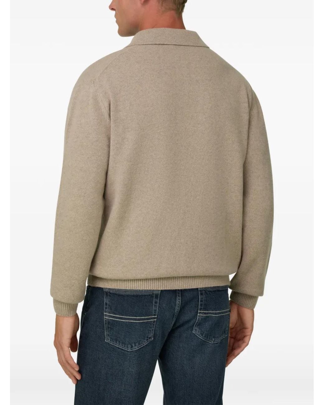 Boggi Natural Knitted Polo Shirt for men