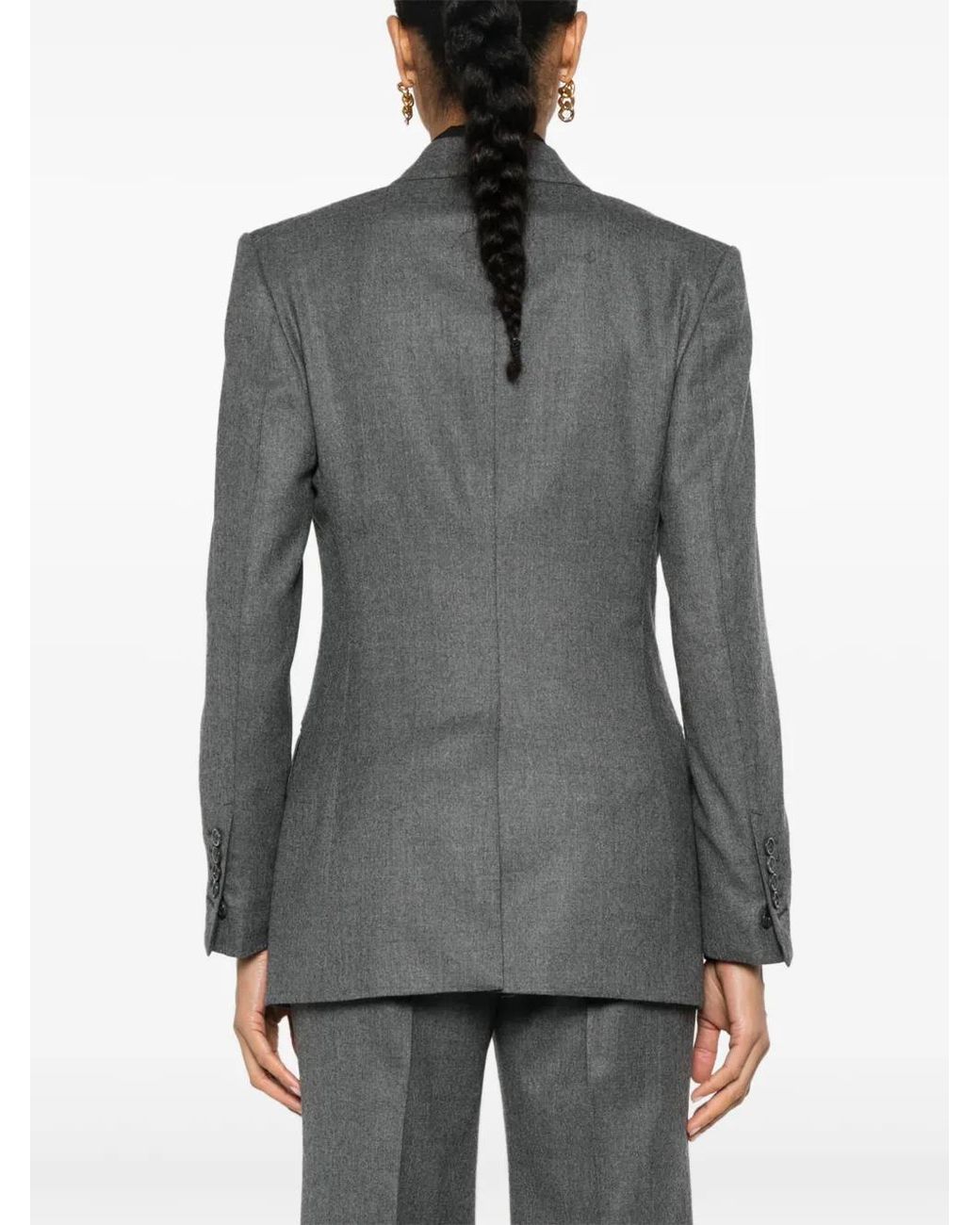 Tom Ford Gray Mélange Double-Breasted Blazer