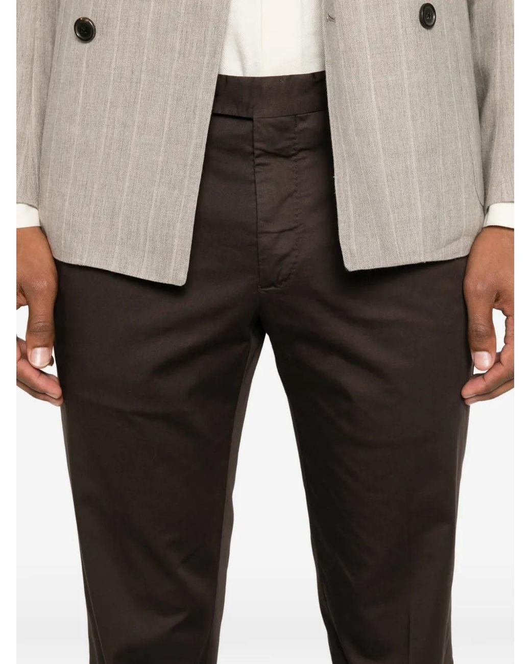 Rota Gray Slim-Fit Cotton Trousers for men