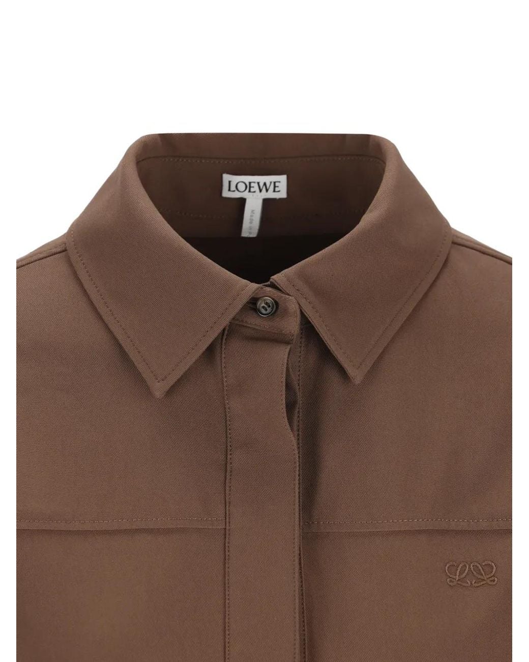 Loewe Brown Robe-Chemise Évasée À Broderie Anagram
