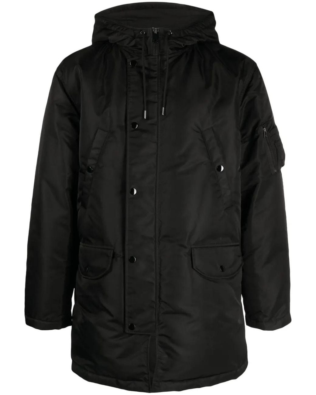 Theory Black Padded Hooded Jacket for men