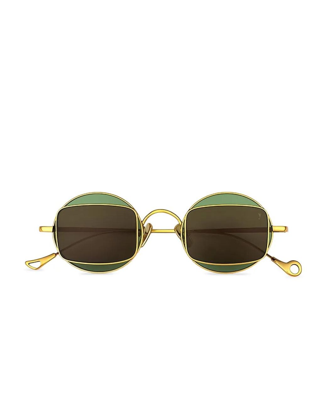 Eyepetizer Green Smooth Round-Frame Sunglasses
