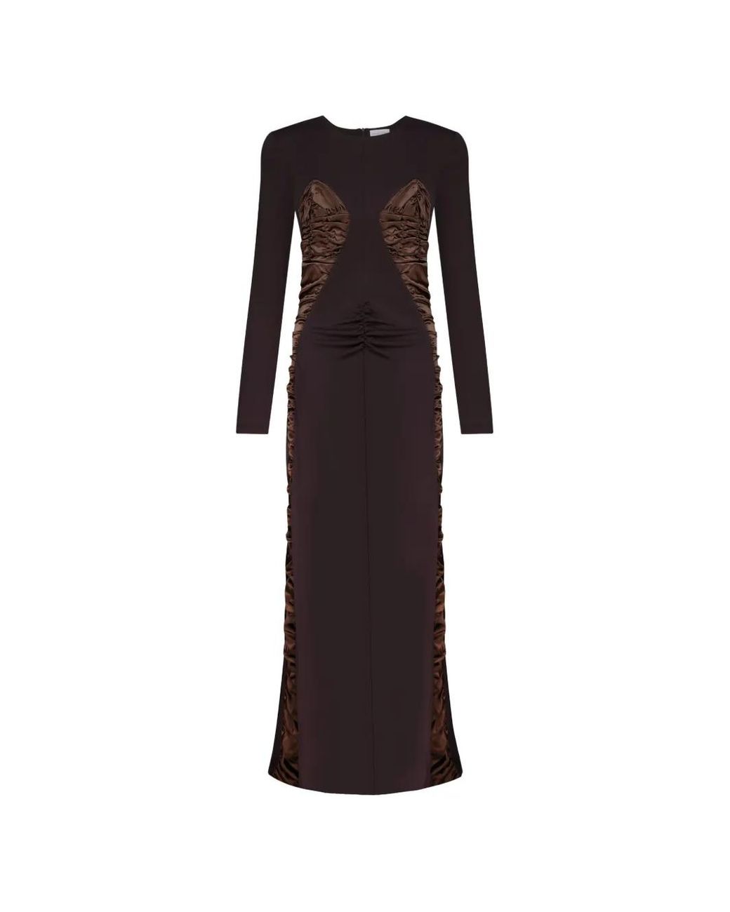 Violante Nessi Brown Mengoni Ruched Gown