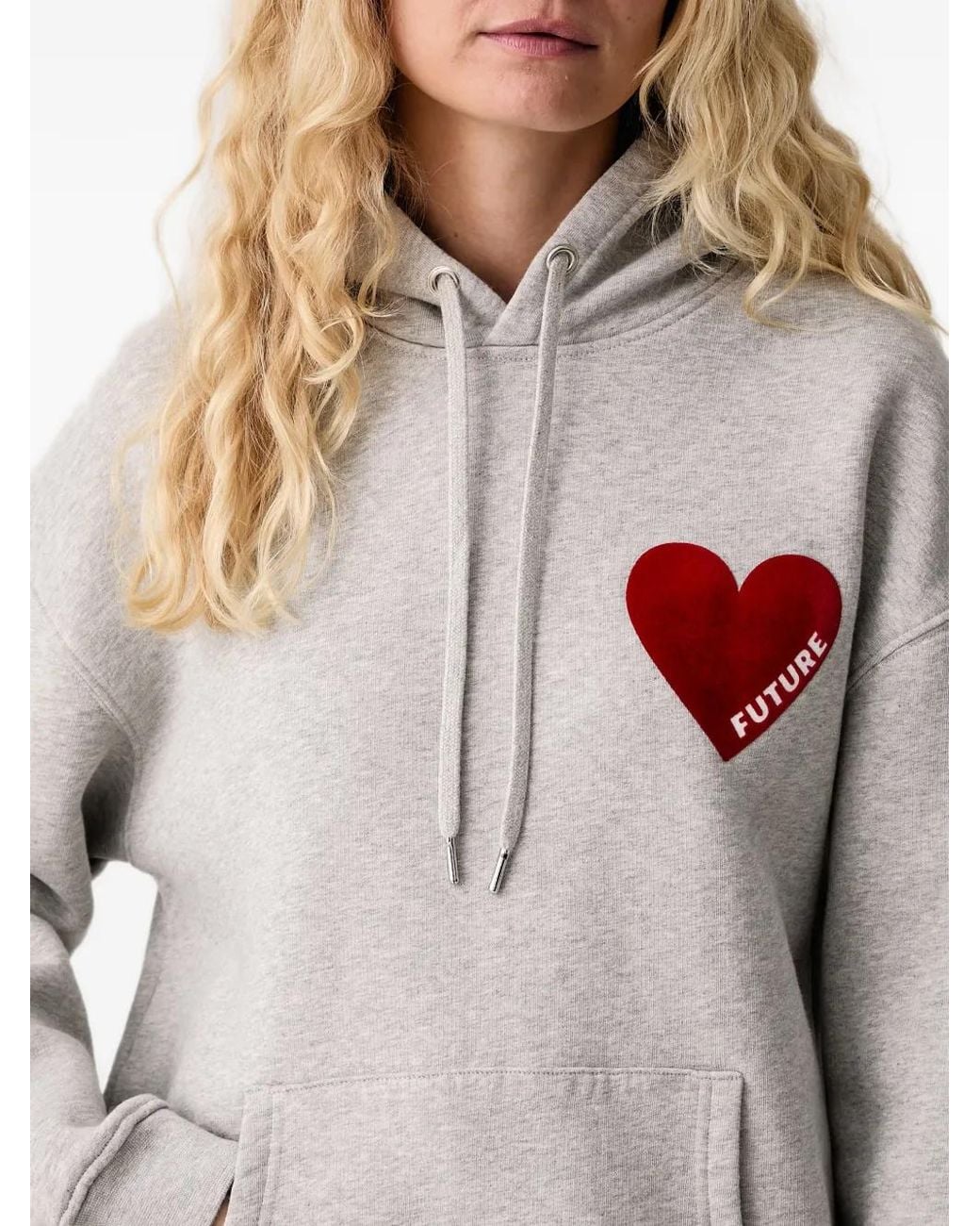 From Future Gray Heart-Patch Hoodie