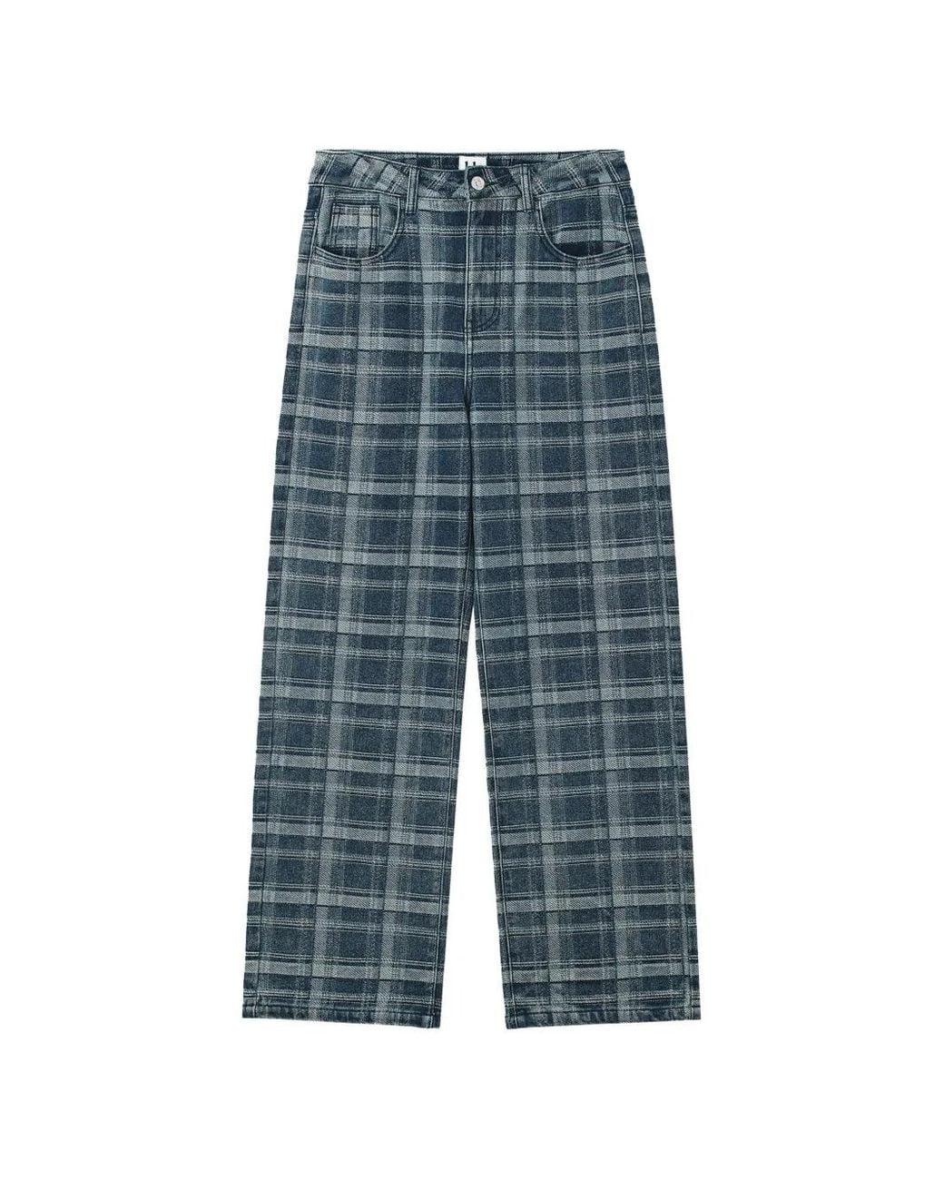B+ AB Geruite Jeans in het Blue