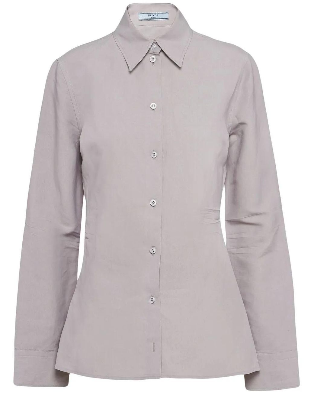 Prada Button-Up Blouse Op Papierbasis in het Gray
