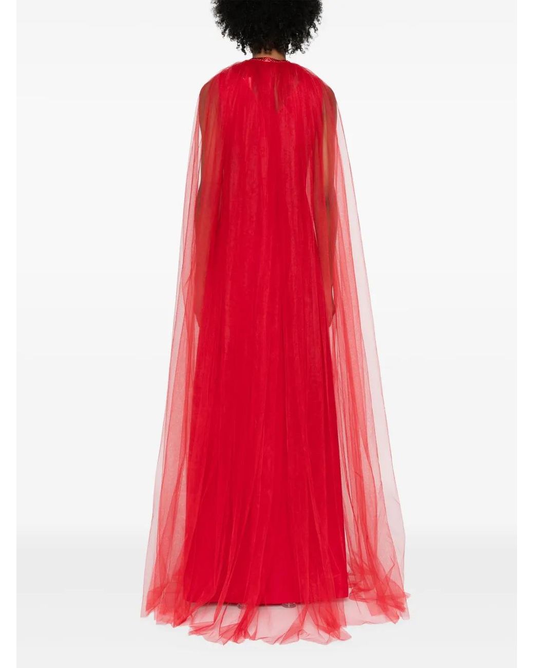 V:PM ATELIER Red Wanda Tulle Cape