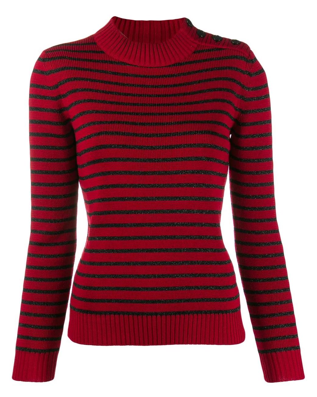 Saint Laurent Red Striped Knitted Jumper