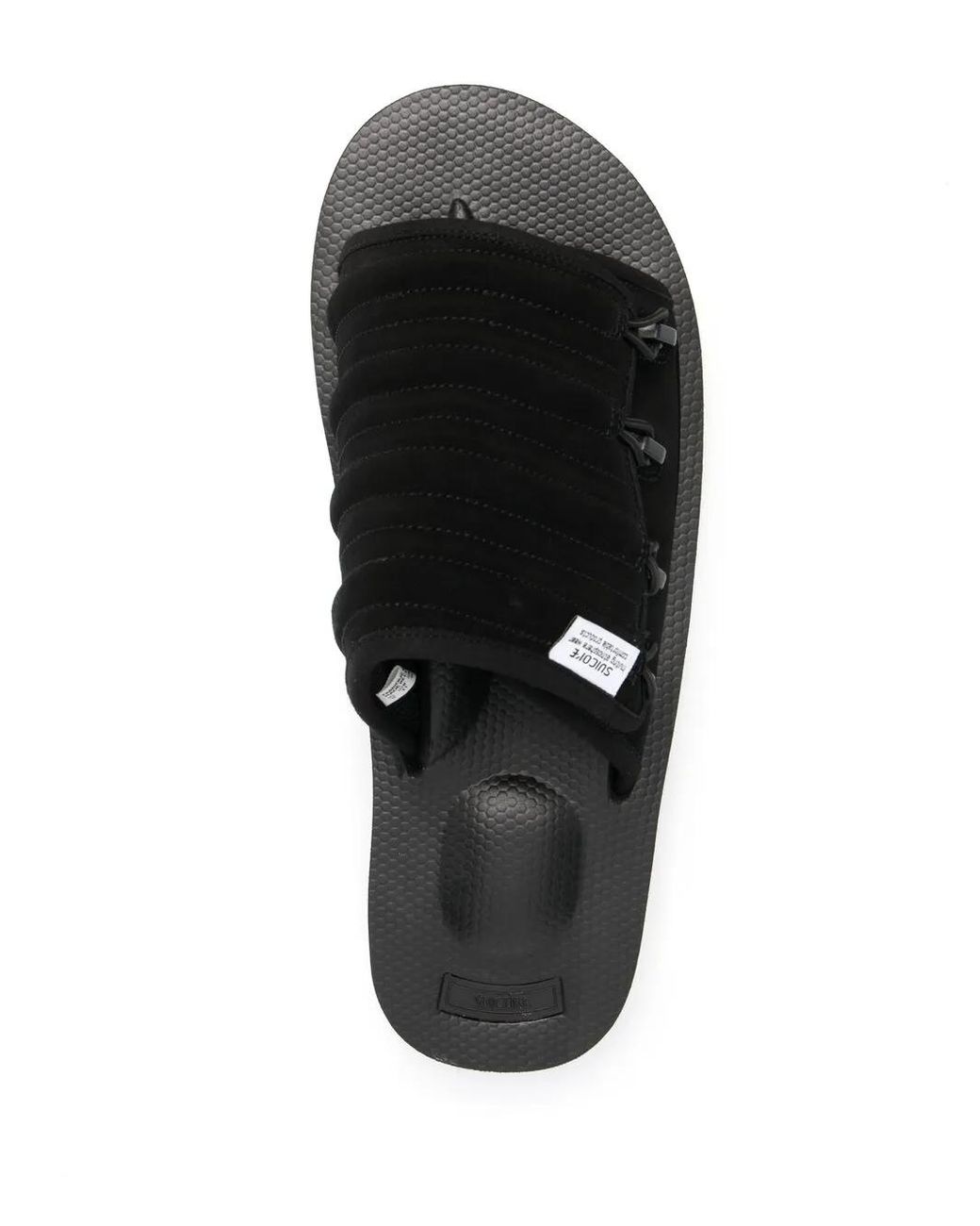 Suicoke Black Logo Open-Toe Slides