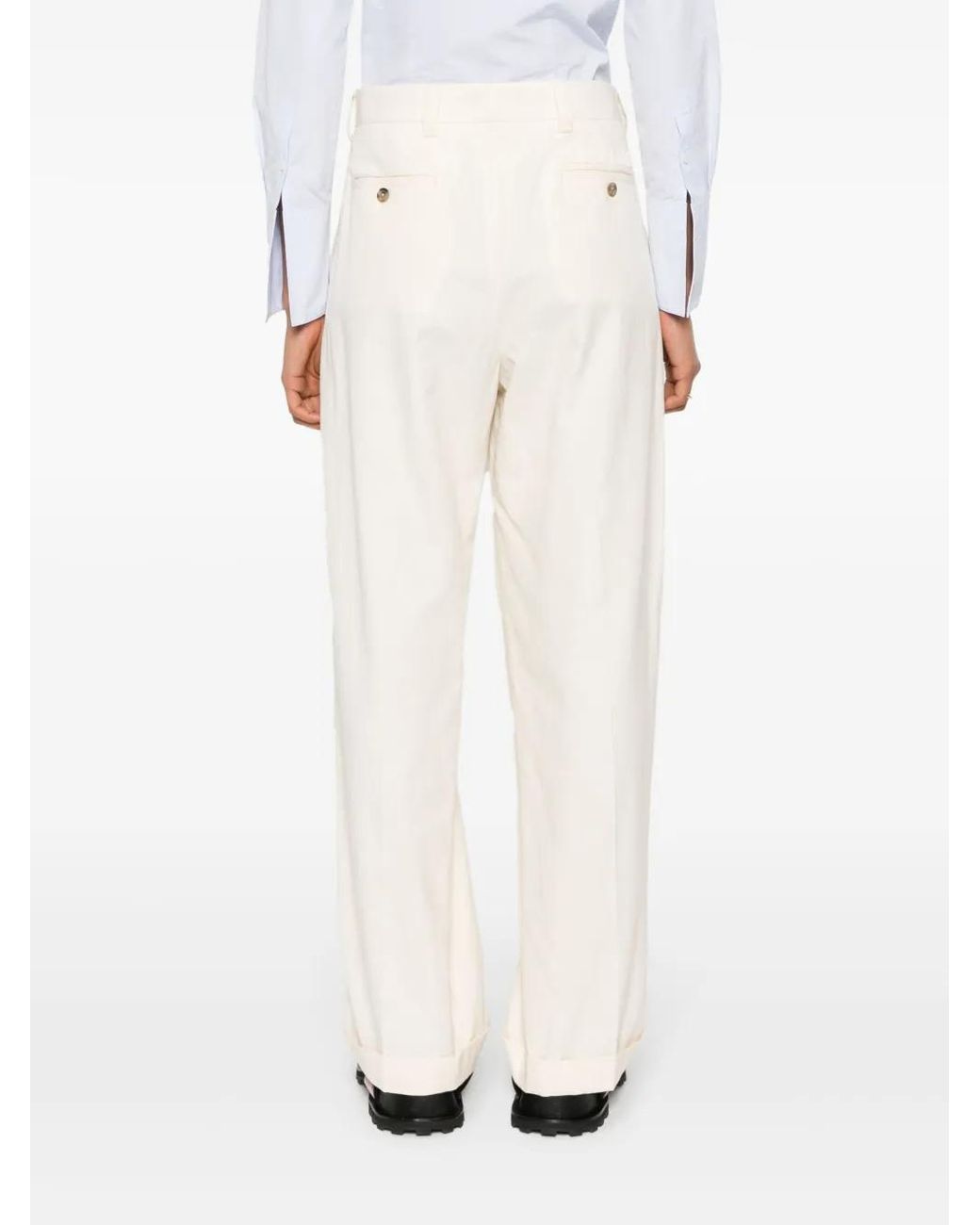 Miu Miu White Straight-Leg Trousers