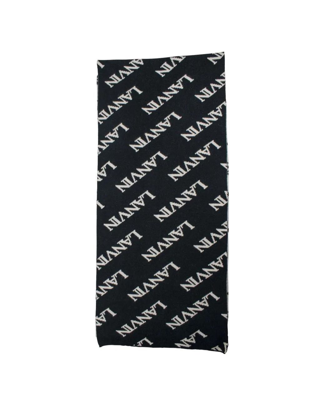 Lanvin Black Logo-Print Scarf for men