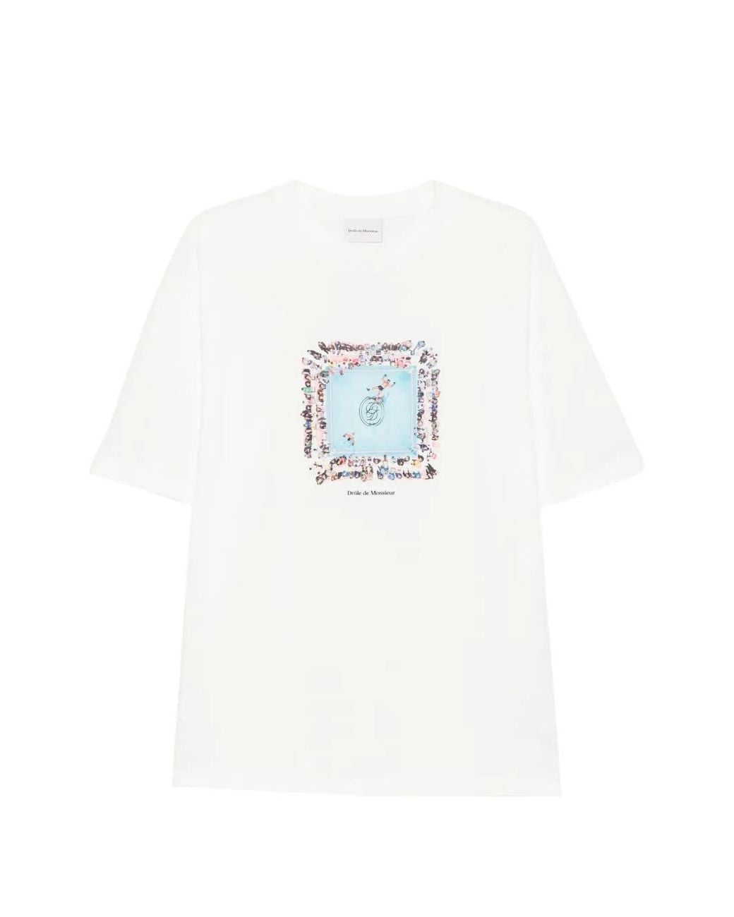 Drole de Monsieur White Boxers Ring Graphic-Print T-Shirt for men