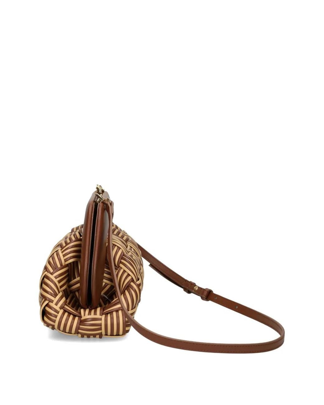 THEMOIRÈ Brown Woven Clutch Bag