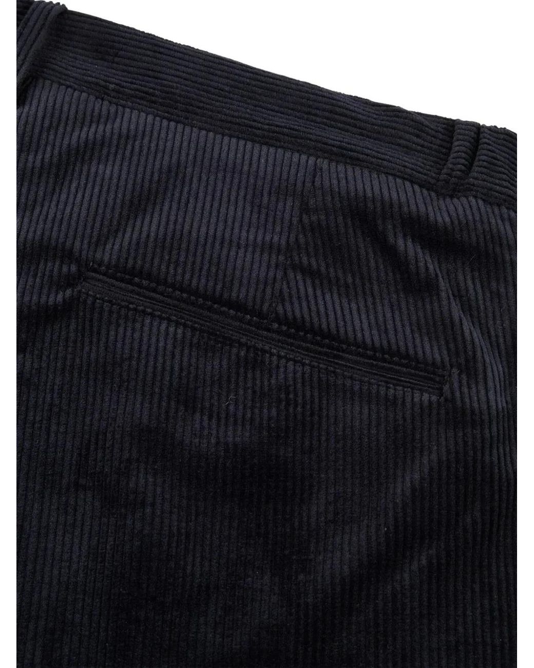 Profuomo Blue Corduroy Pleated Trousers for men