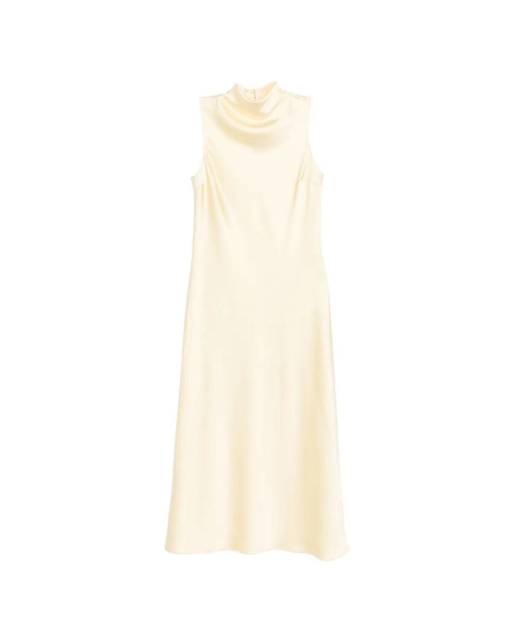 Patrizia Pepe White Satin Midi Dress