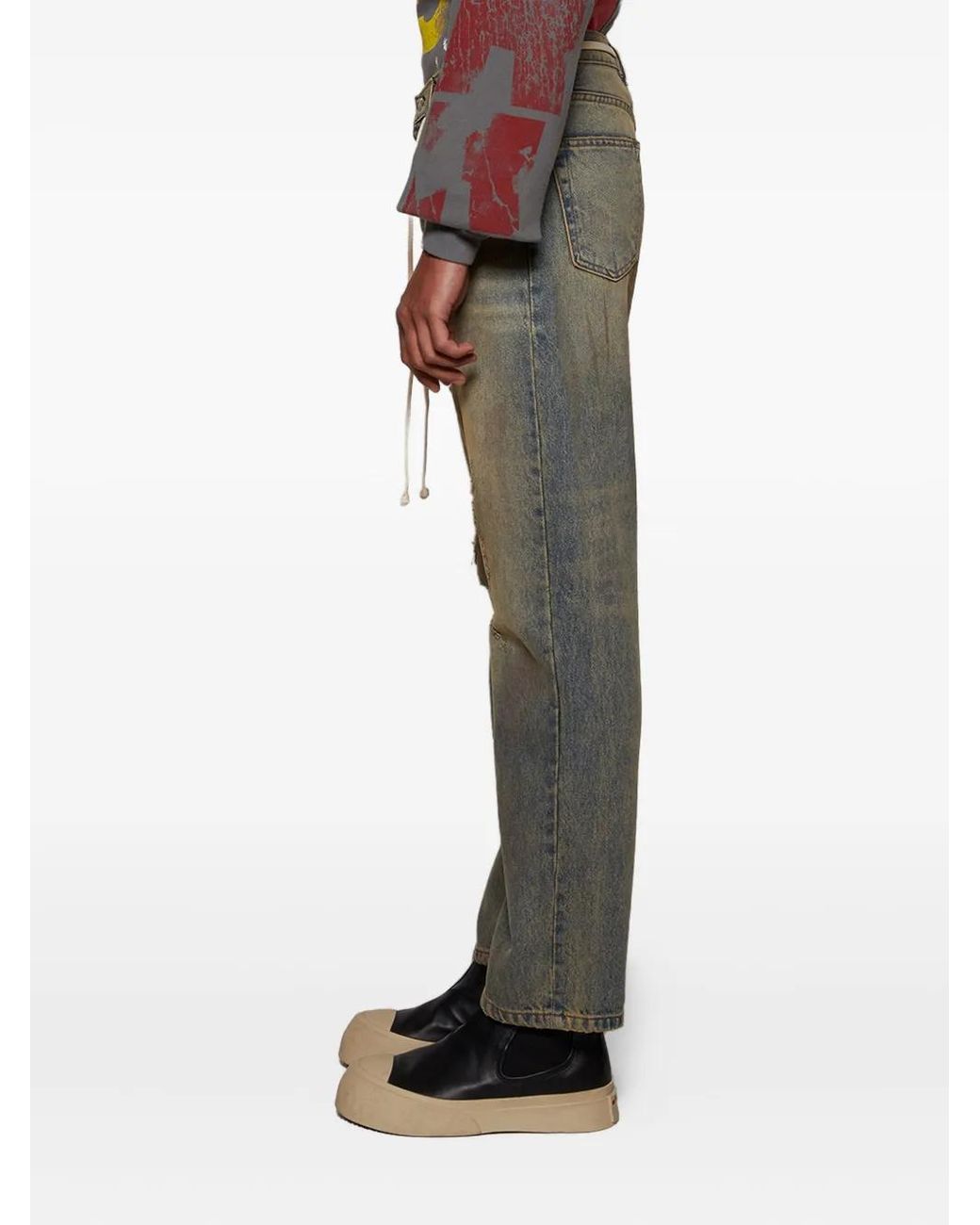 RRR123 Gerafelde Jeans in het Gray voor heren