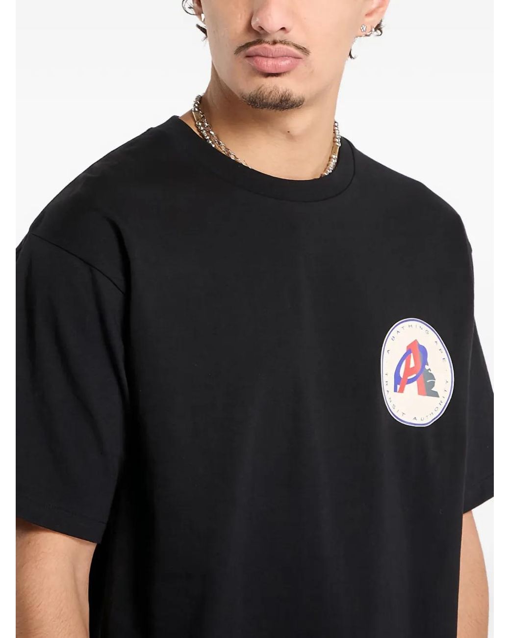 A Bathing Ape Black Logo-Print T-Shirt for men