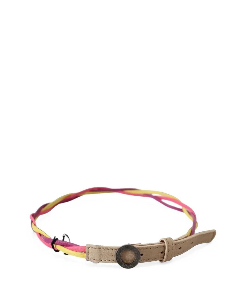 CoSTUME NATIONAL Brown Braided Leather Circle-Buckle Belt