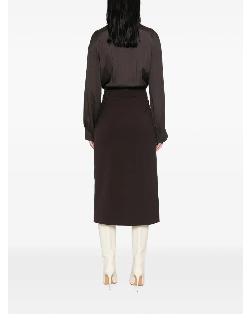 Twinset Brown Button-Down Shirt-Style Dress