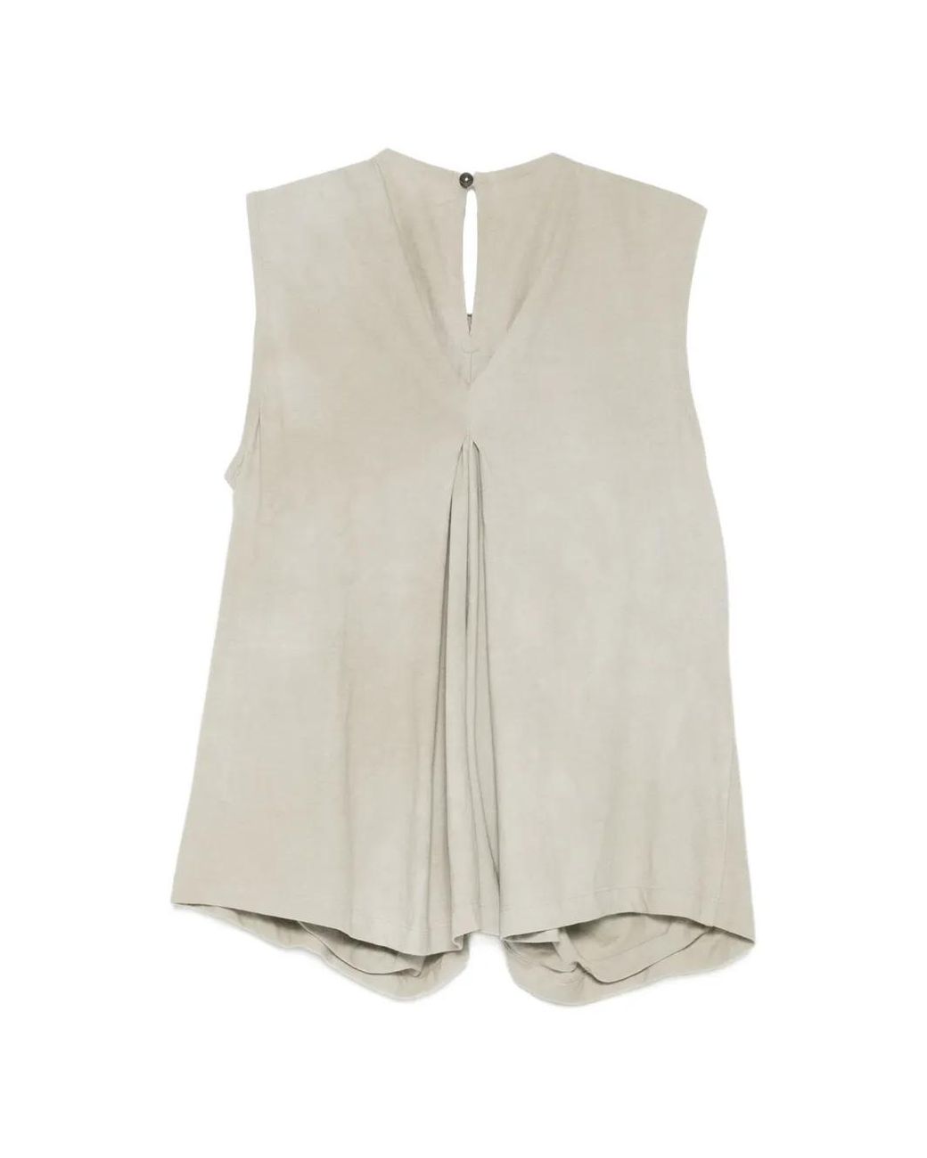 Ziggy Chen Gray Ruffled Draped Vest Top