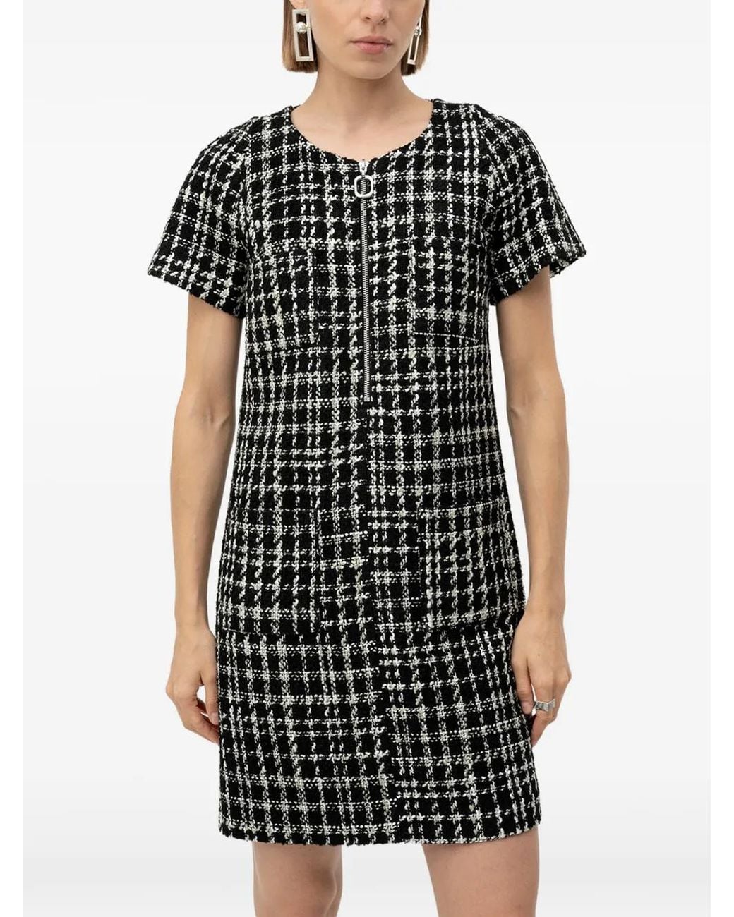 HUGO Black Zip-Up Mini Dress