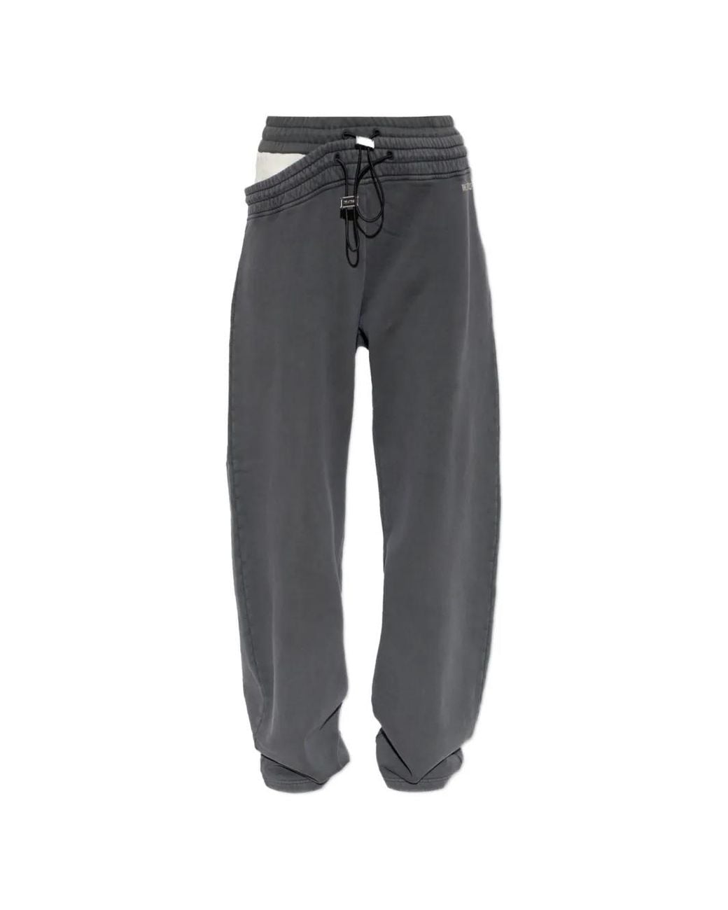 The Attico Gray Slit-Detail Track Pants