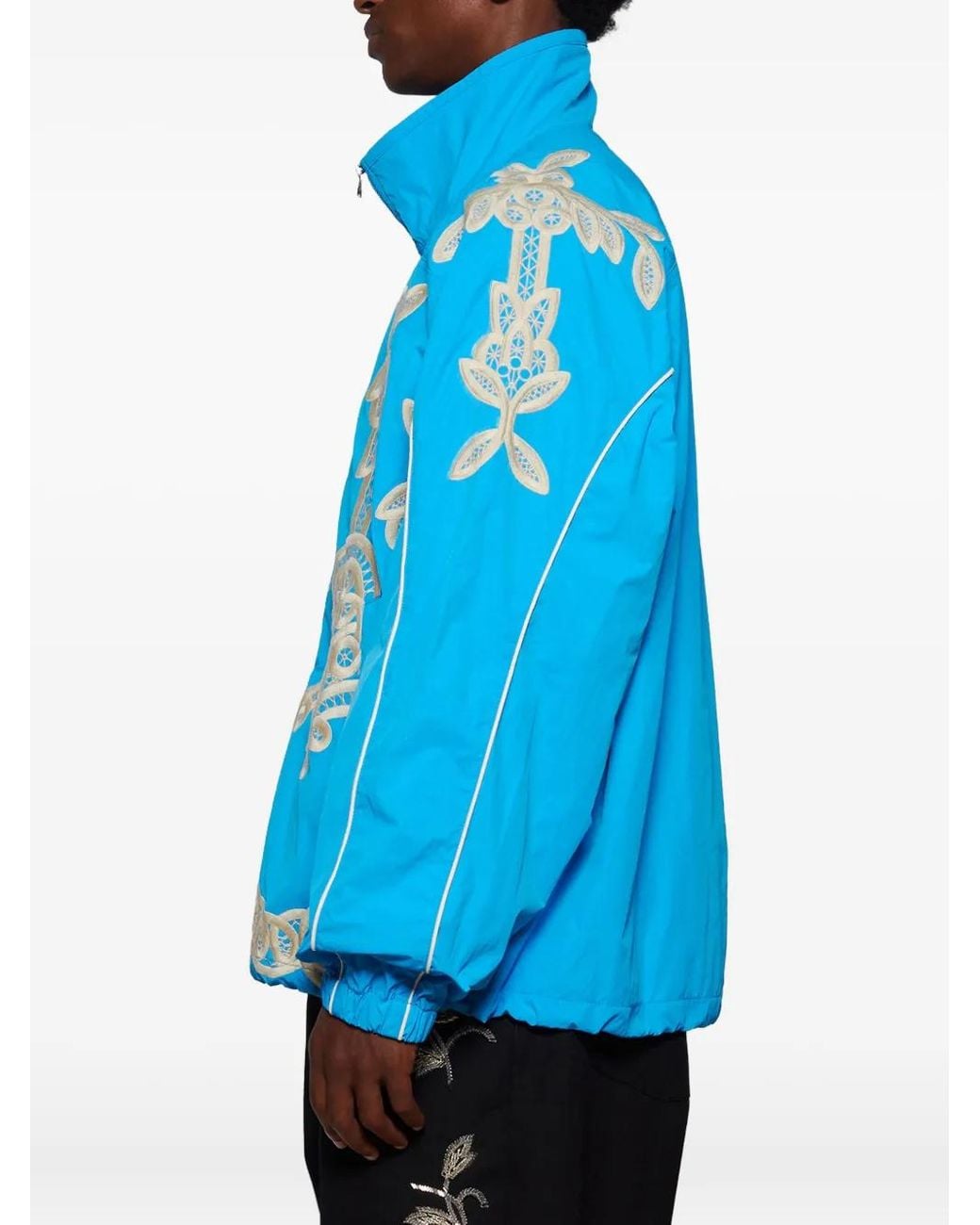 Bluemarble Blue Embroidered Jacket for men