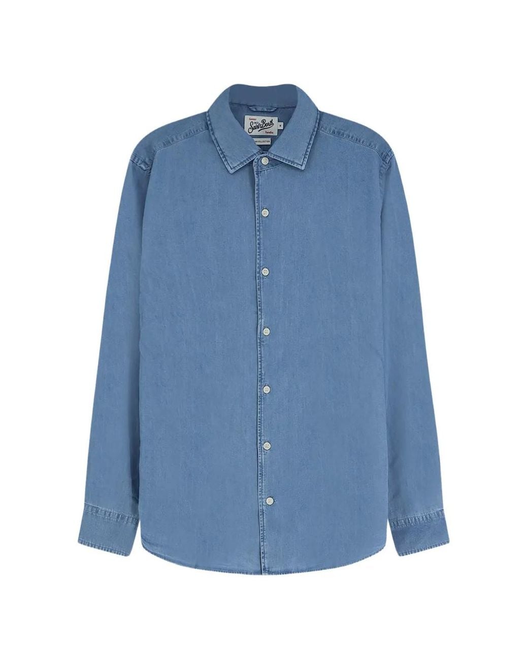 Mc2 Saint Barth Blue Raphael Chambray Long-Sleeve Shirt for men