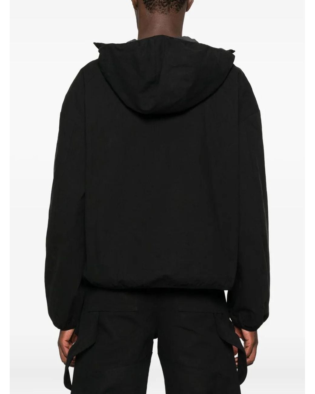 HELIOT EMIL Black Interlucent Reversible Windbreaker for men