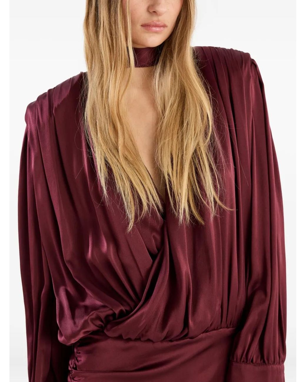 ROTATE BIRGER CHRISTENSEN Purple V-Neck Mini Dress