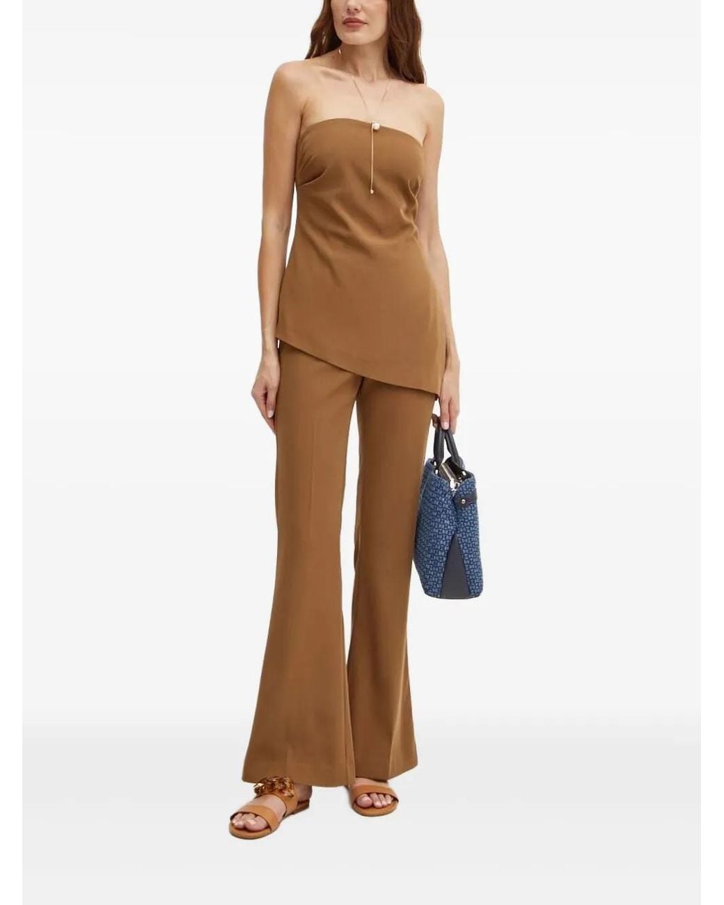Bardot Natural Asymmetric Strapless Blouse