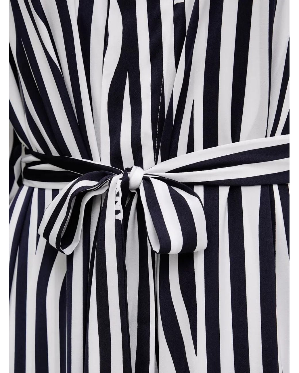 DKNY White Striped Logo-Print Robe