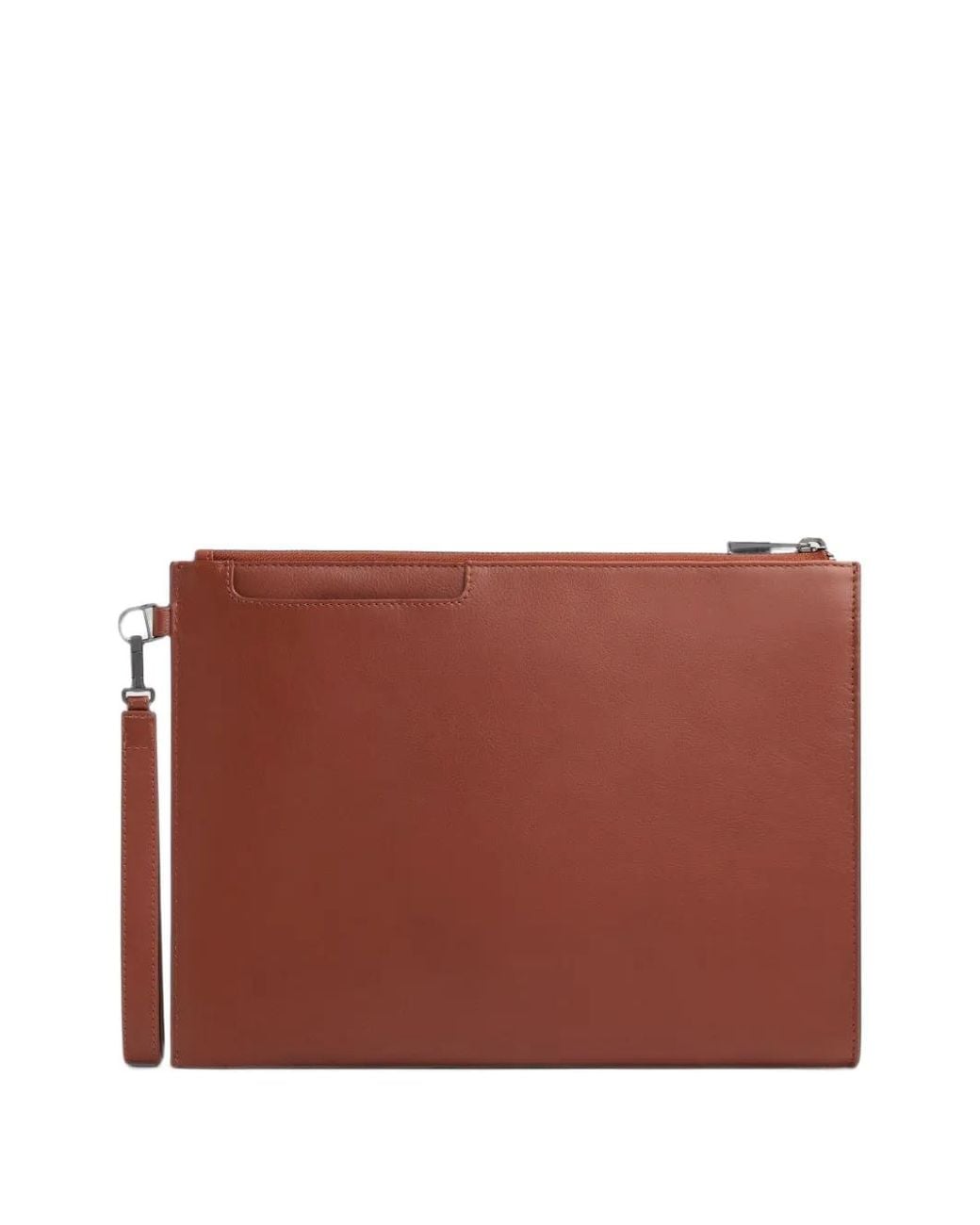 Piquadro Brown Victor Logo-Plaque Clutch Bag for men