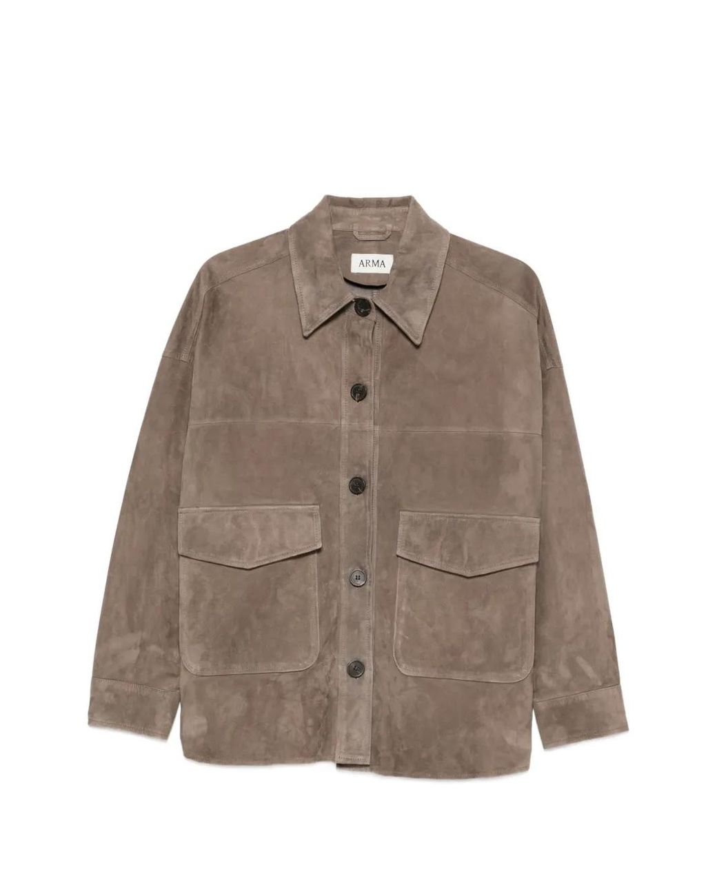 Arma Brown Kaylee Suede Leather Shirt