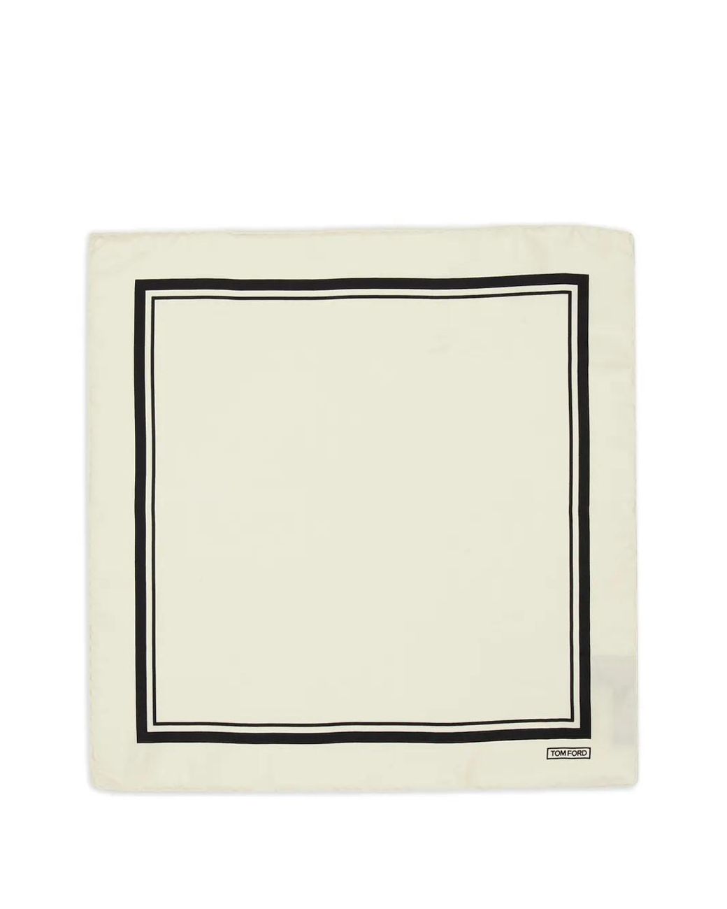 Tom Ford White Silk Frame Pocket Square for men
