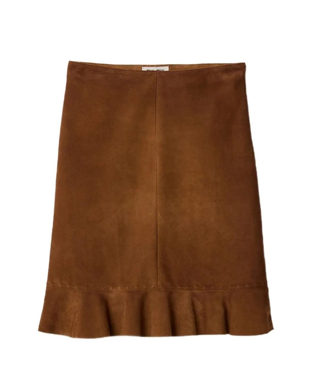 Miu Miu Brown Waxed Suede Skirt