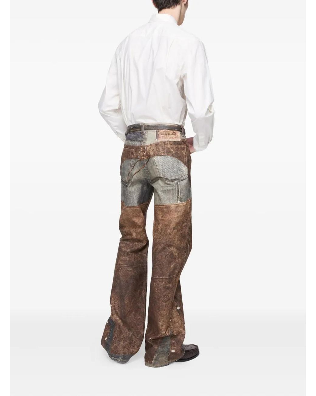 Acne Brown Printed Jeans for men