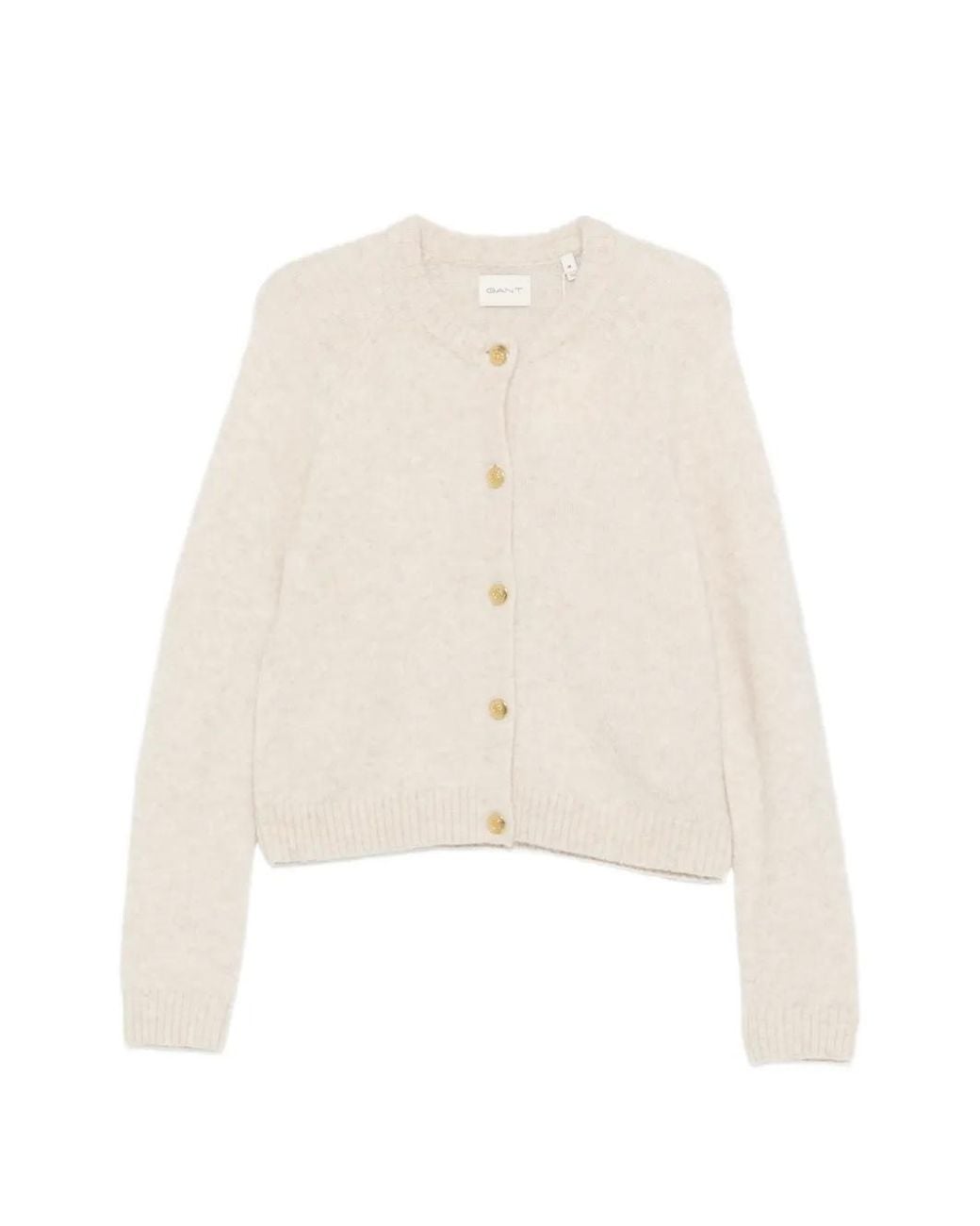Gant White Button-Up Raglan-Sleeve Cardigan